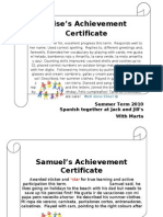 Summer Certificate Elise's & Samuel's (2010)