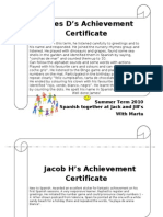 Summer Certificate James D's & Jacob H's (2010)