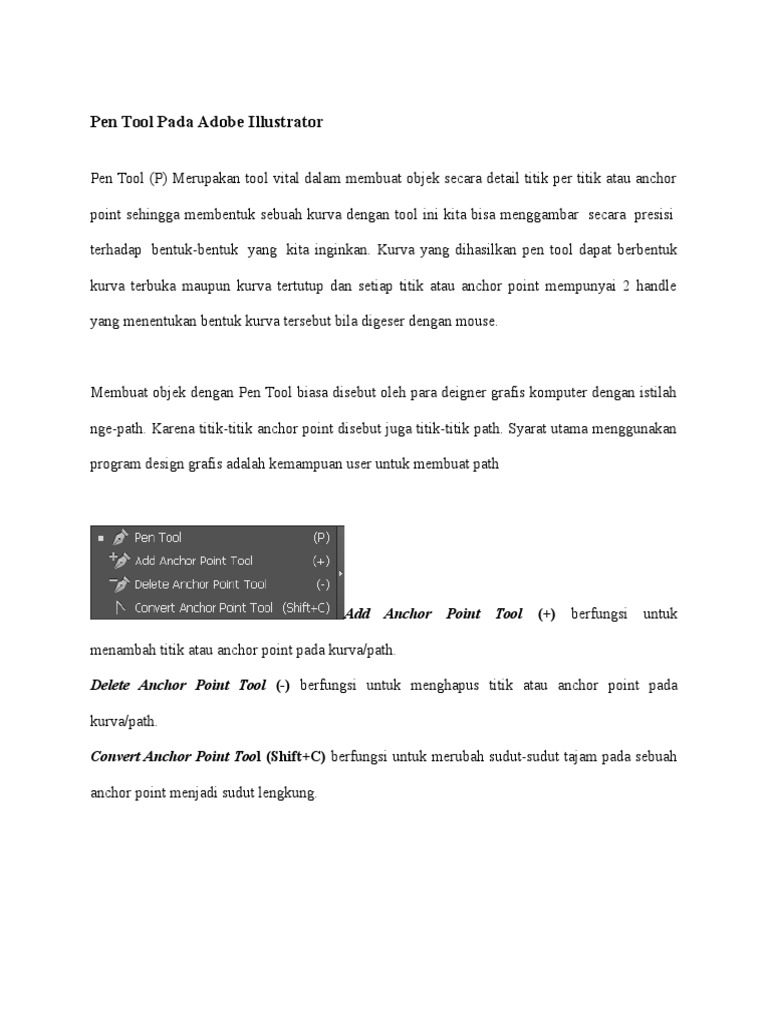 Fungsi dan Cara Menggunakan Pen Tool | PDF | Seni | Komputer
