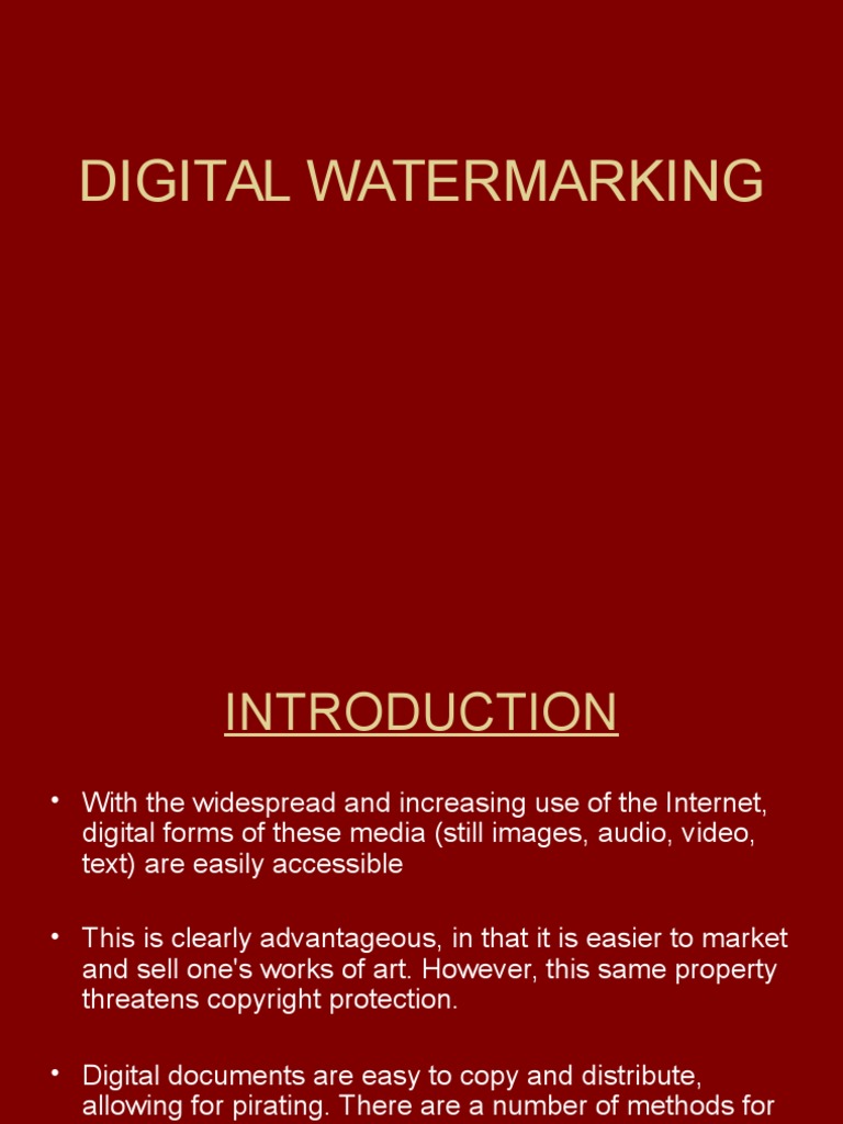 Digital Water Marking | PDF