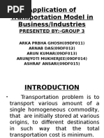 Application of Transportation Model in Business MAIN