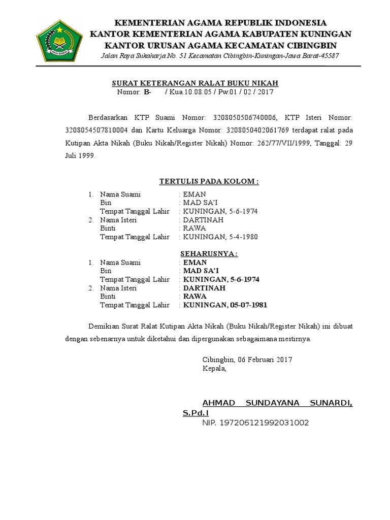 Download 94+ Contoh Surat Nikah Gratis