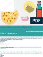 Europe 3D printing Food Market Size, Status, Share and Application.