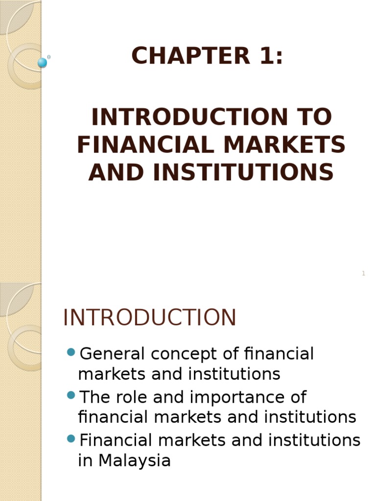 Introduction To Financial Markets and Institutions | PDF | Financial ...