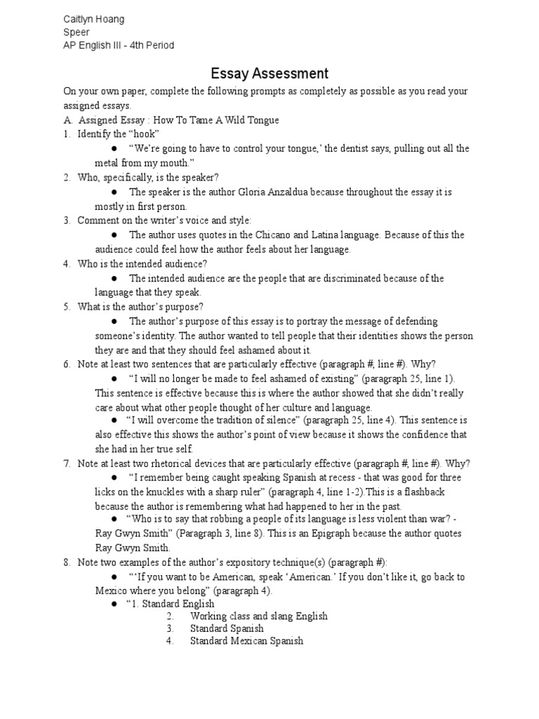 Personal self assessment essay image