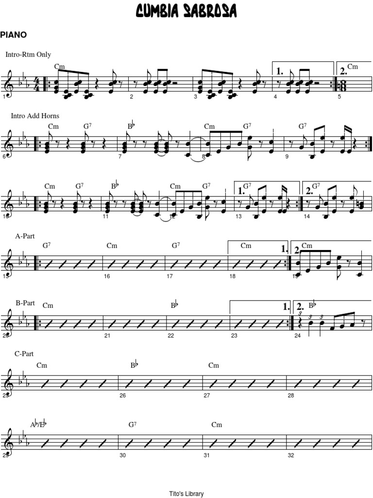 Partitura Cumbia-Sabrosa PDF | PDF