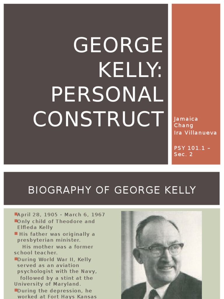 George Kelly: Personal Construct: Jamaica Chang Ira Villanueva PSY 101. ...