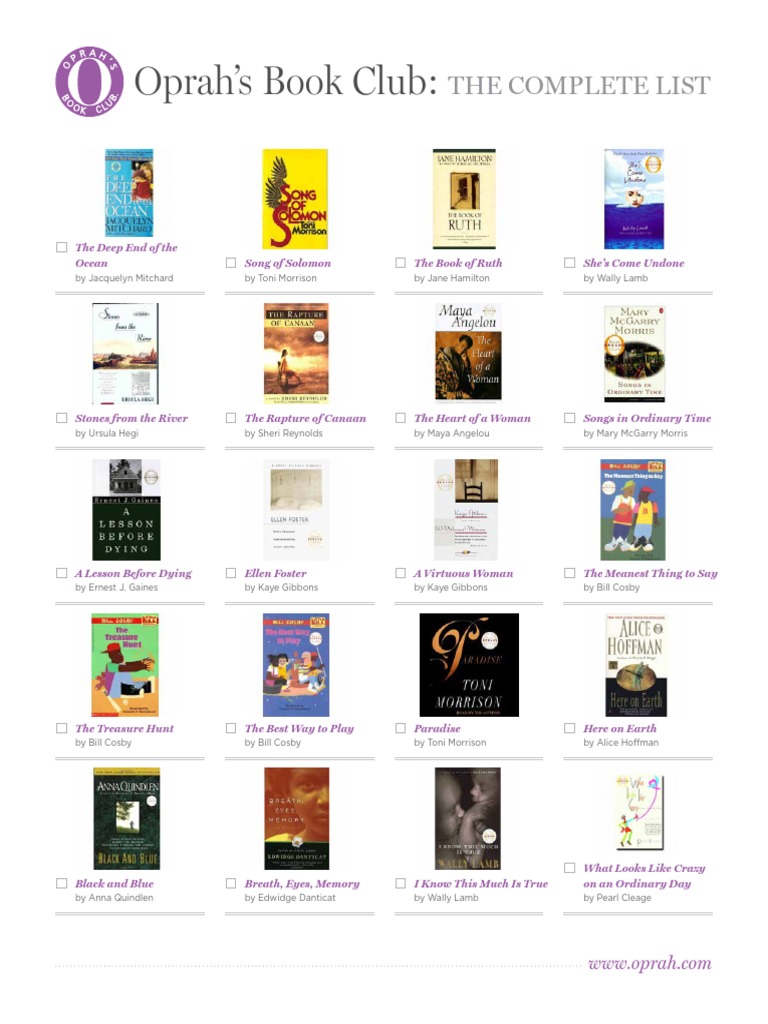 oprah winfrey reading list.pdf American Fiction Writers American