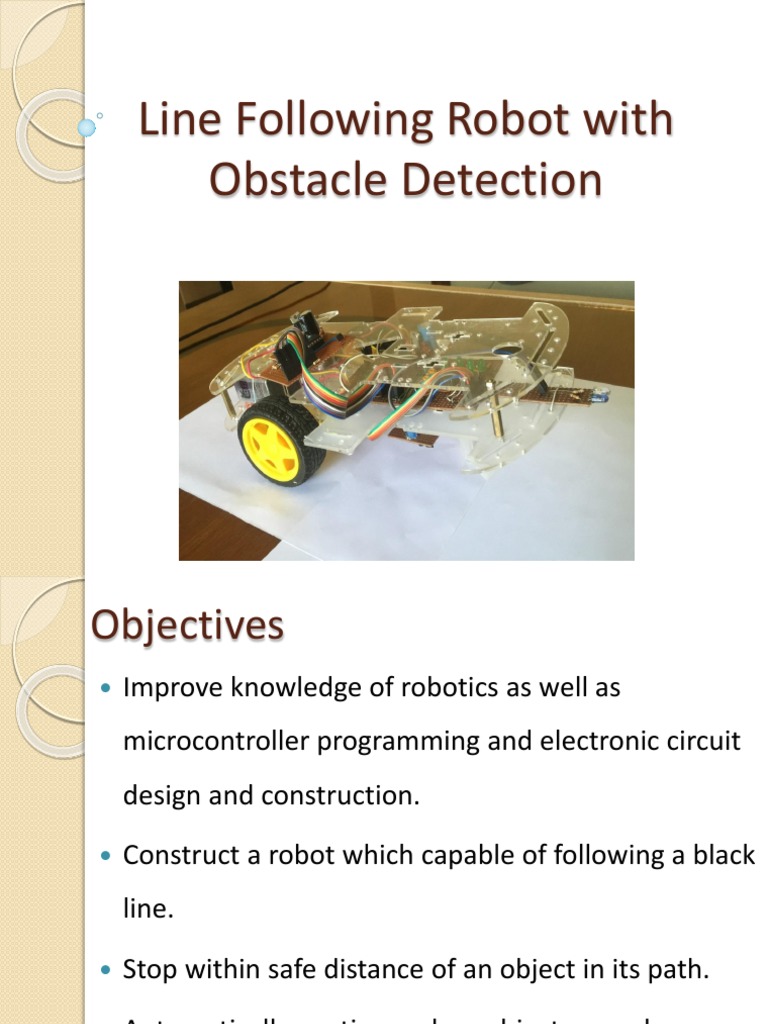 Line Follower Robot Presentation | PDF | Microcontroller | Pic ...