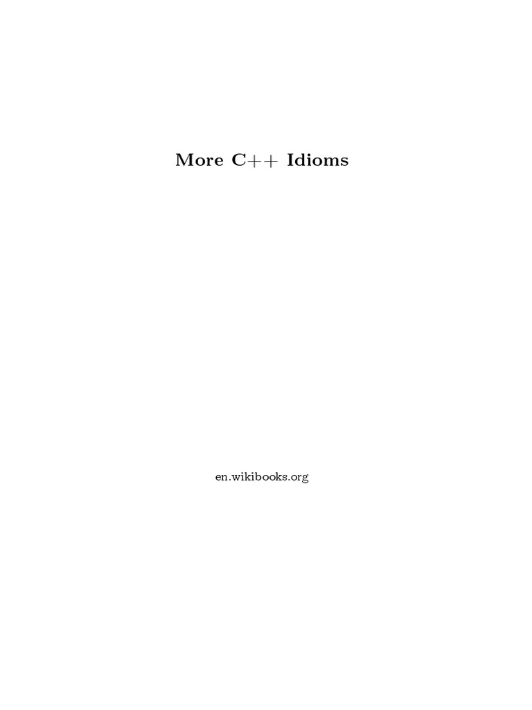 More CPP Idioms | PDF | C++ | Class (Computer Programming)