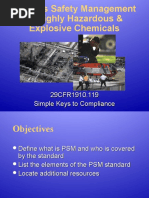 Process Safety Management of Highly Hazardous & Explosive Chemicals