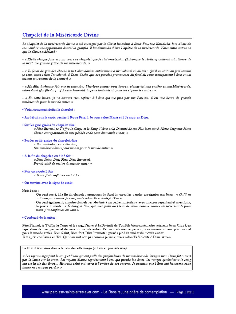 Chapelet Misericorde Divine Jesus Doctrines Et Croyances Religieuses