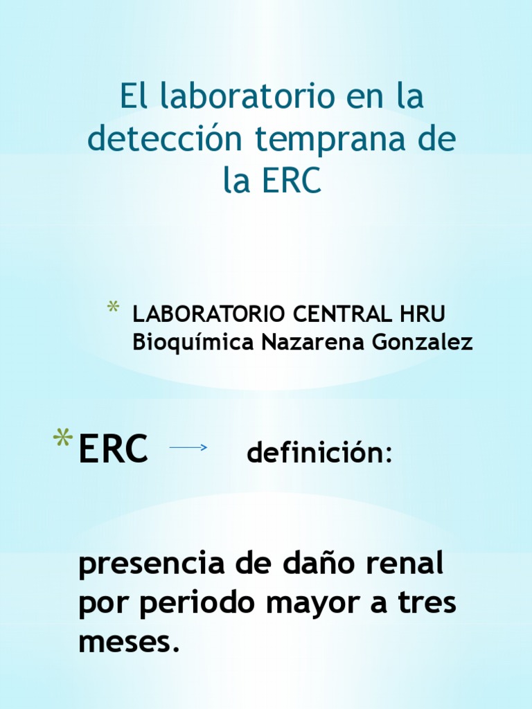 Detección Temprana de ERC en Laboratorio | PDF | Sistema urinario ...