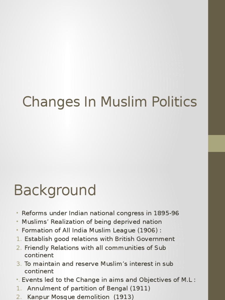 Evolution of Muslim League Objectives | PDF | All India Muslim League ...