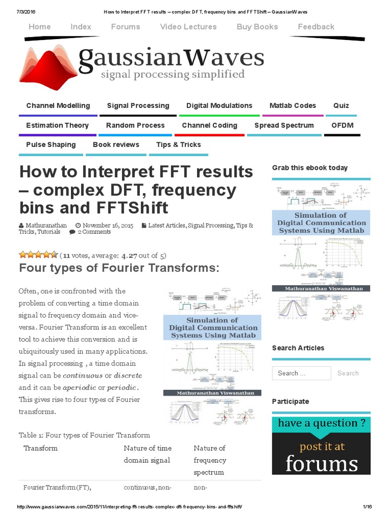 How To Interpret FFT Results Complex DFT, Frequency Bins and FFTShift