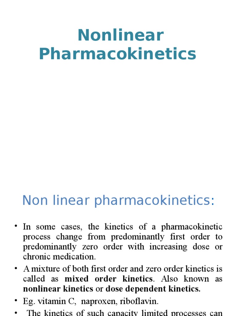 resultat Resonate nationalisme Non Linear Pharmacokinetic | PDF | Pharmacokinetics | Enzyme Kinetics