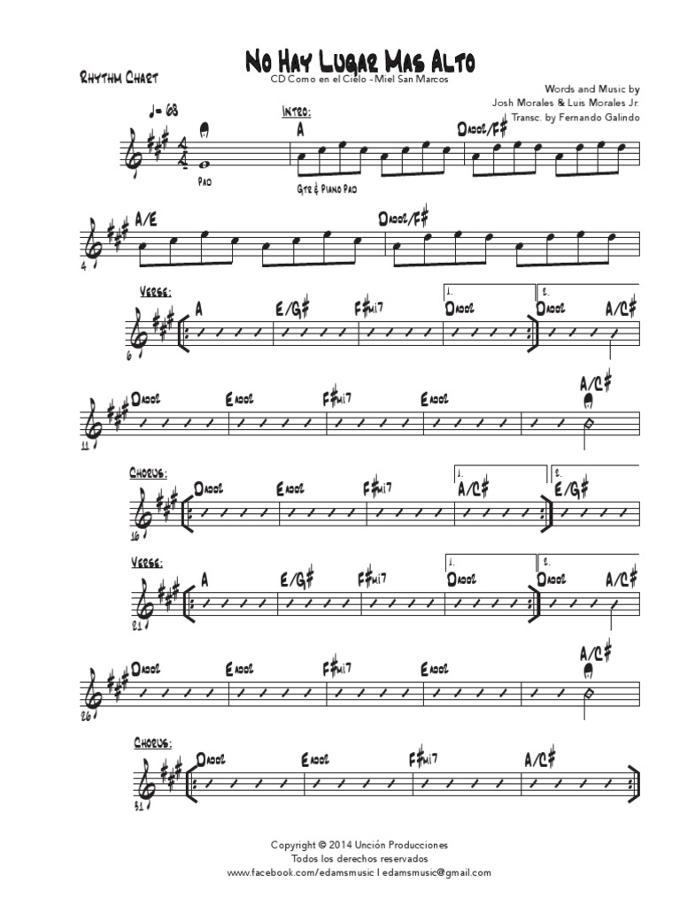 No Hay Lugar Más Alto - Rhythm Chart | PDF | Ocio