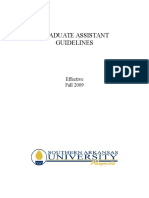 Graduate Assistant Guidelines: Effective Fall 2009