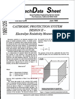 Techdata Sheet: Cathodic Protection System Design Ii-Electrolyte Resistivity Measurement