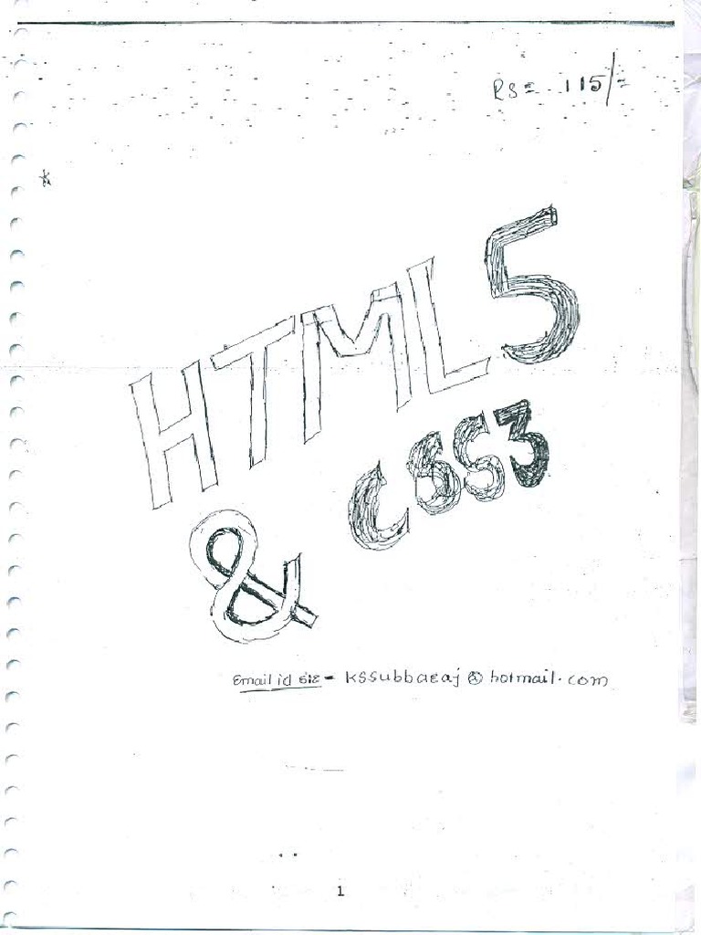 NareshIT HTML5 Training Notes SubbaRaju | PDF