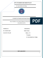 Concept of Wages and Wage Policy: S.S. Jain Subodh Law College