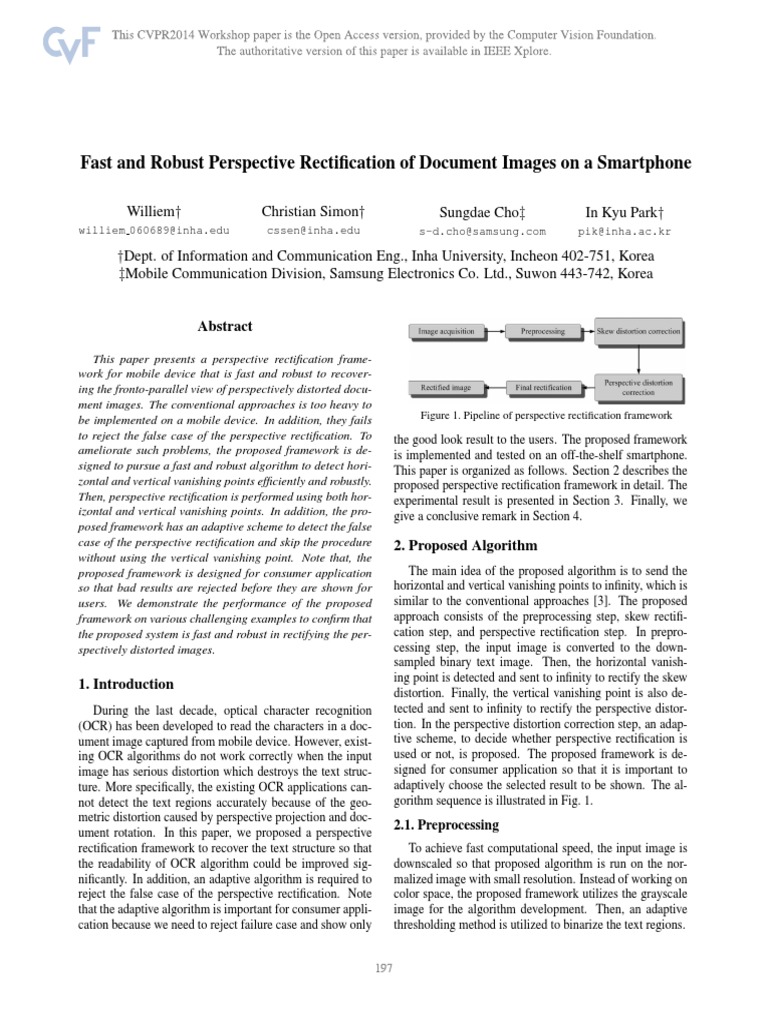 Fast Perspective Rectification for OCR | PDF | Optical Character ...