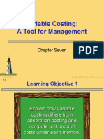 Variable Costing: A Tool For Management: Chapter Seven