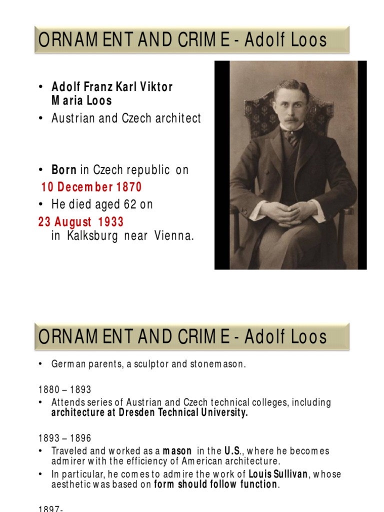 (Toa) Ornament and Crime PDF PDF Ornament (Art) Aesthetics