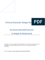 Festival Kalender 2017 Muziekfestivals Belgie Nederland