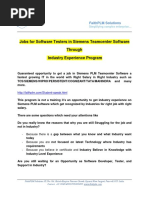 Jobs For Software Testers in Siemens Teamcenter Software Through Industry Experience Program