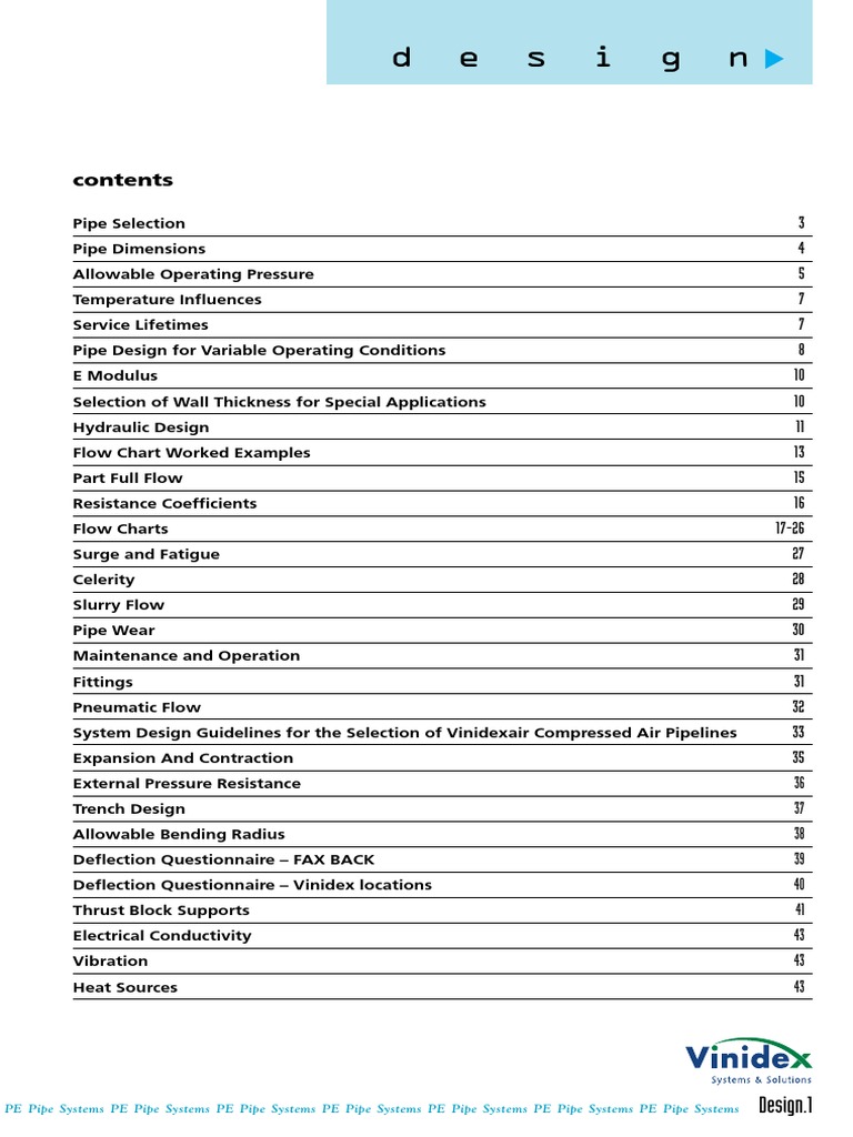 Vinidex Pty Limited 005 Design PDF Polyethylene Pipe (Fluid