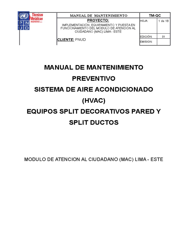 Manual De Amntenimiento Hvac Presor De Gas Ingenieria Mecanica