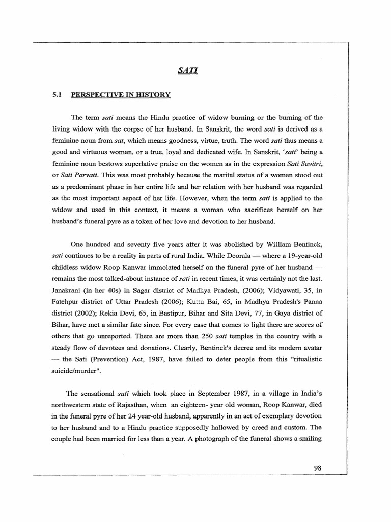 Sati System - Perspective in History | PDF | Krishna | Hinduism