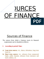 Sources of Finance