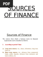 Sources of Finance