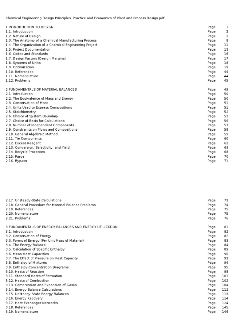Indice Chemical Engineering Design Principles Practice And Economics