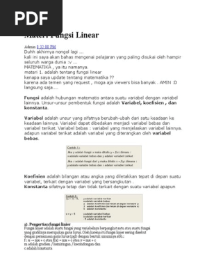 Materi Fungsi Linear Ida