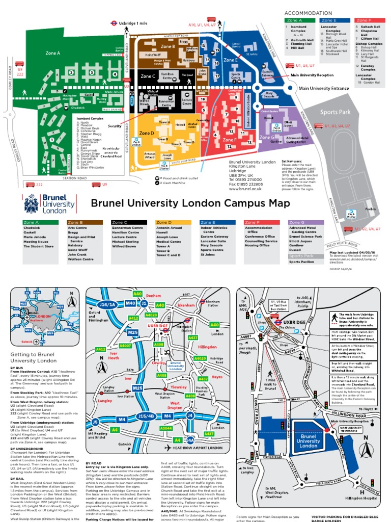 Brunel Campus Map | Transport Infrastructure | Transportation Engineering