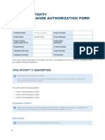 Project Change Authorization Form