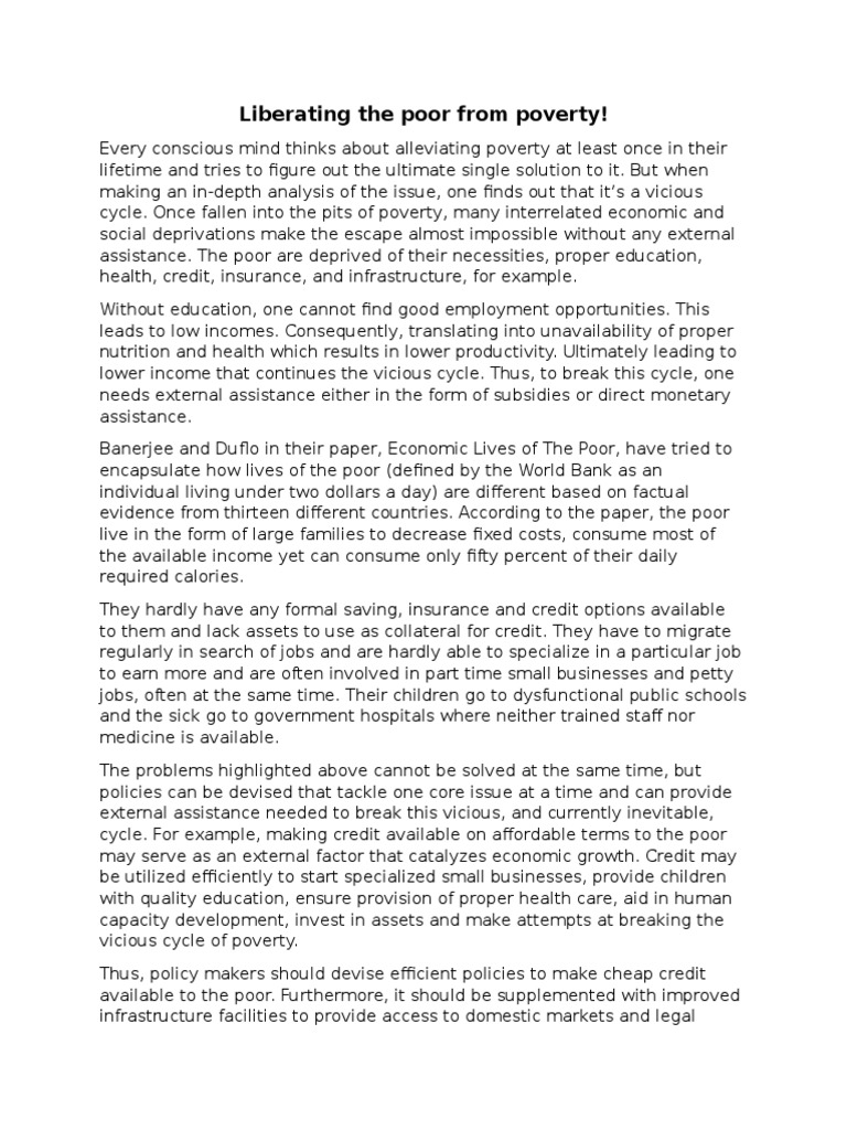 Breaking the Cycle of Poverty | PDF | Poverty | Poverty & Homelessness