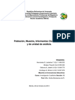 Población Muestra Informantes Clave Variable Unidad de Análisis