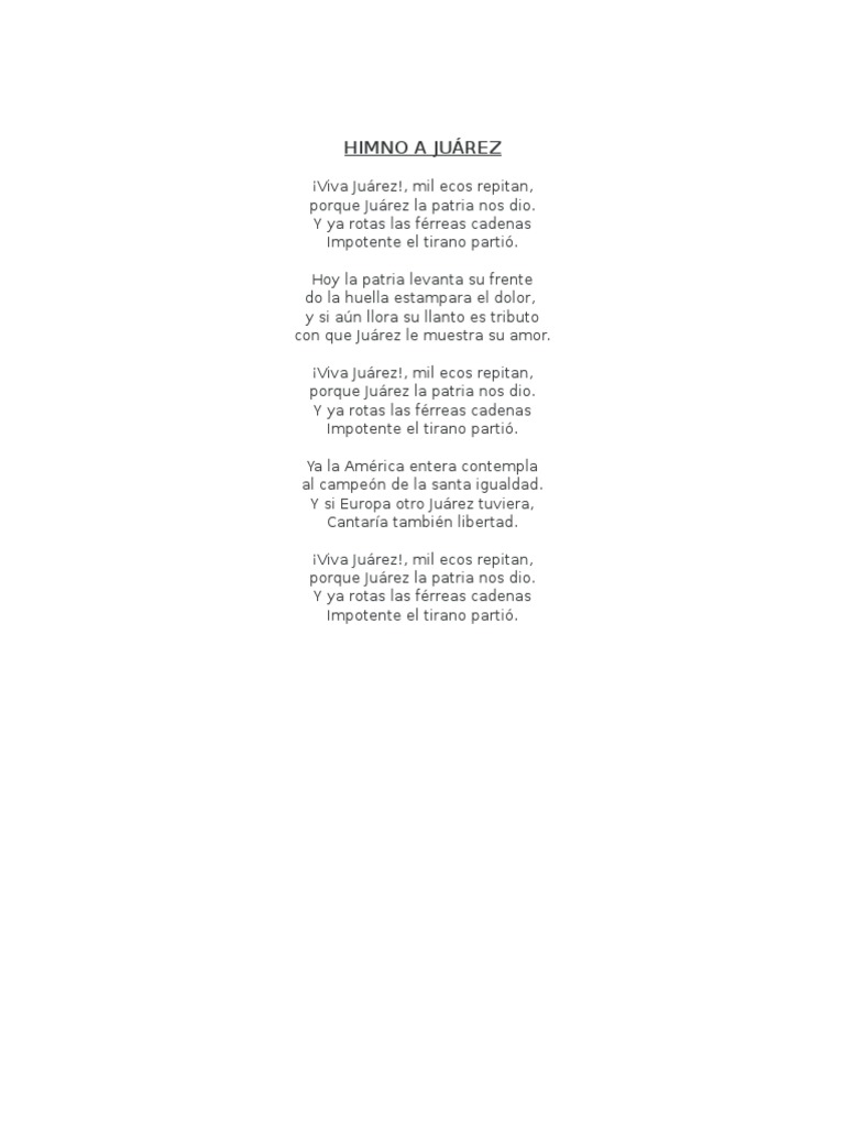 Himno a Juárez: Letra y Significado | PDF