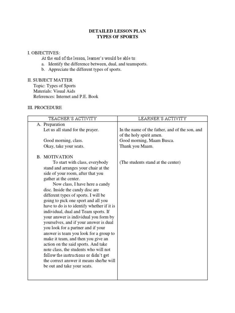 Sports Lesson Plans Sport Education Volleyball Season Plan. | Download