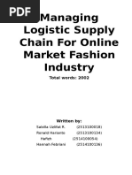 Managing Logistic Supply Chain For Online Market Fashion Industry