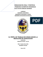 El Perfil Del Trabajo de Grado Segun La Modalidad de Graduacion PDF