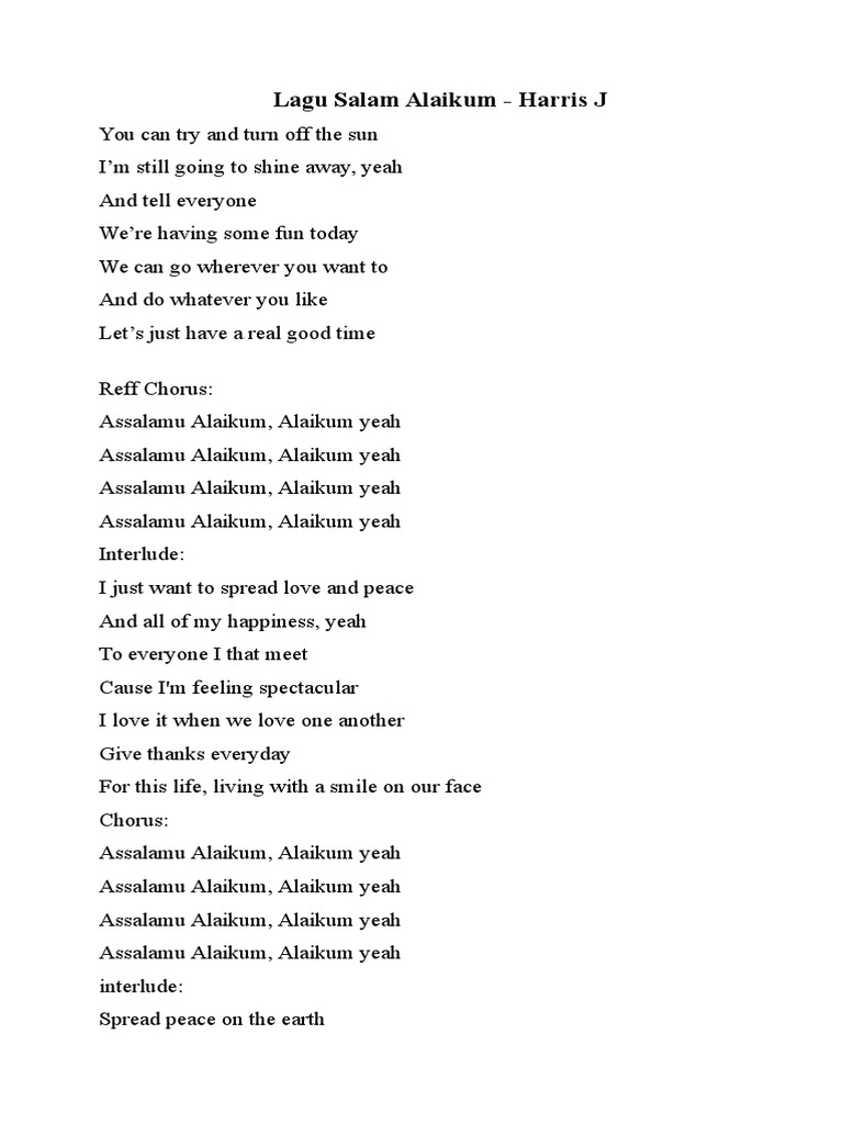 Lagu Salam Alaikum - Harris J | PDF