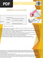 Adelantos de Obra. (1)