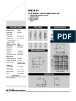 Sub Miniature Power Relay: Specifications How To Order Coil Data