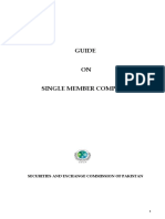 Guide ON Single Member Company: Securities and Exchange Commission of Pakistan