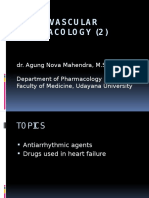 Cardiovascular Pharmacology 2 - FPN - Dr. Agung - 2016